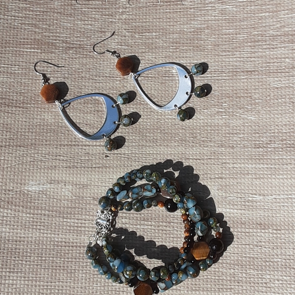 NWT Tigers Eye & Impression Jasper Sterling Silver - Picture 11 of 12